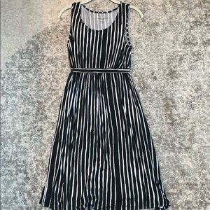 Gray and White Stripes Maternity Dress